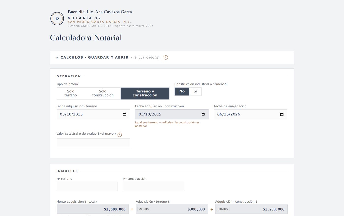 CALCULARTE con la marca de una notaría